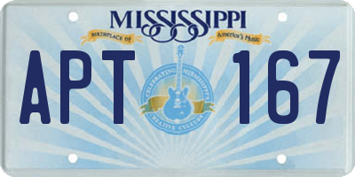 MS license plate APT167
