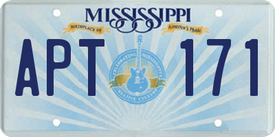 MS license plate APT171