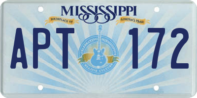 MS license plate APT172