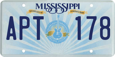 MS license plate APT178