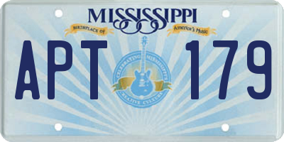 MS license plate APT179