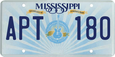 MS license plate APT180
