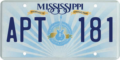 MS license plate APT181