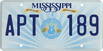 MS license plate APT189