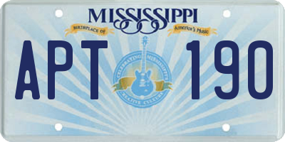 MS license plate APT190