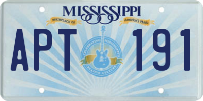 MS license plate APT191