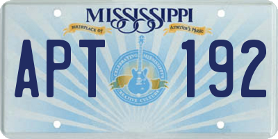 MS license plate APT192