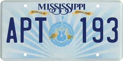 MS license plate APT193