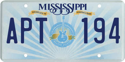MS license plate APT194