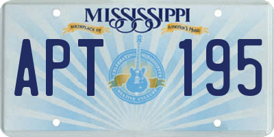 MS license plate APT195