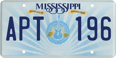 MS license plate APT196