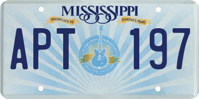 MS license plate APT197