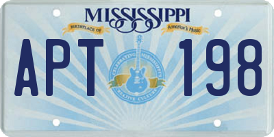 MS license plate APT198