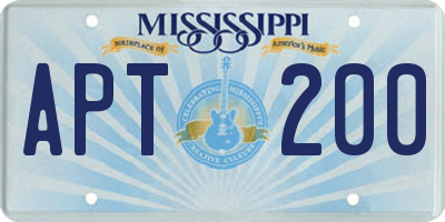 MS license plate APT200