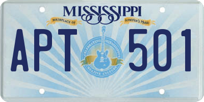 MS license plate APT501