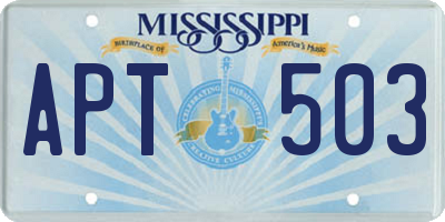 MS license plate APT503