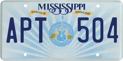 MS license plate APT504