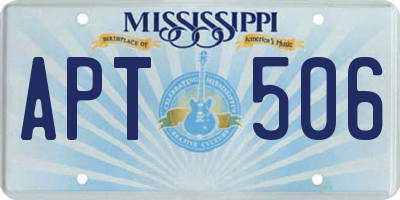 MS license plate APT506