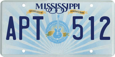 MS license plate APT512