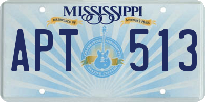 MS license plate APT513
