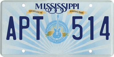 MS license plate APT514