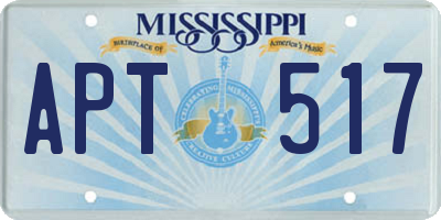 MS license plate APT517