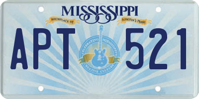 MS license plate APT521