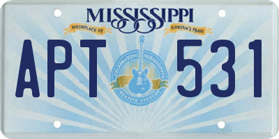 MS license plate APT531
