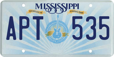 MS license plate APT535