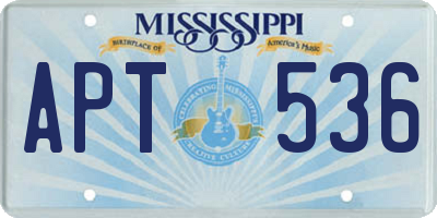 MS license plate APT536