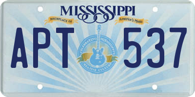 MS license plate APT537