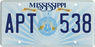 MS license plate APT538