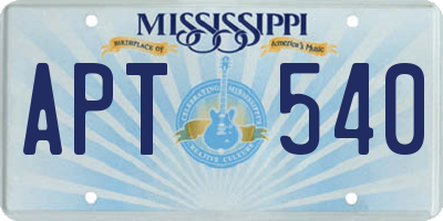 MS license plate APT540