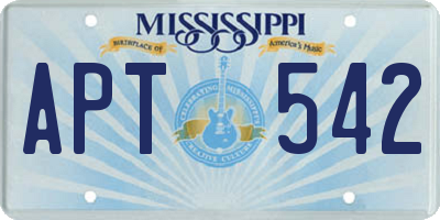 MS license plate APT542