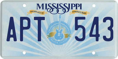 MS license plate APT543