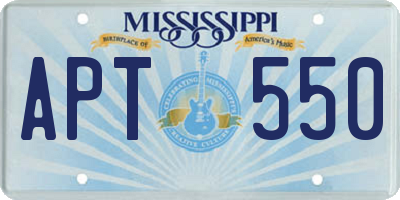 MS license plate APT550