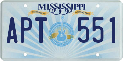 MS license plate APT551