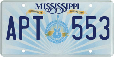 MS license plate APT553