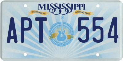 MS license plate APT554