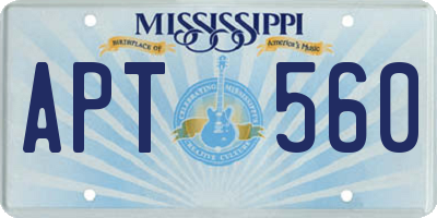 MS license plate APT560