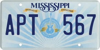 MS license plate APT567