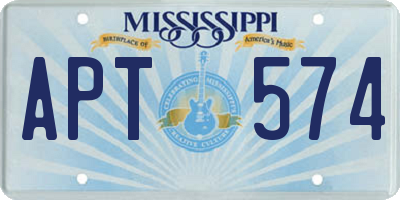 MS license plate APT574