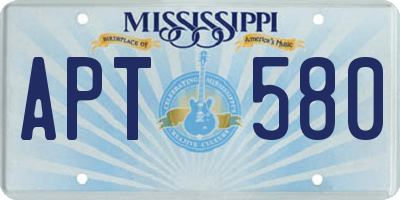 MS license plate APT580