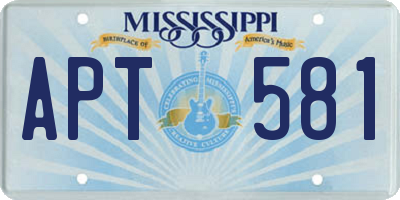 MS license plate APT581