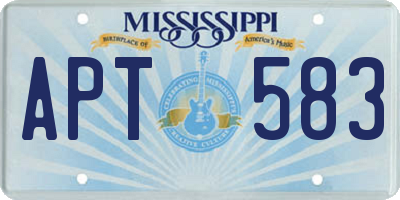 MS license plate APT583