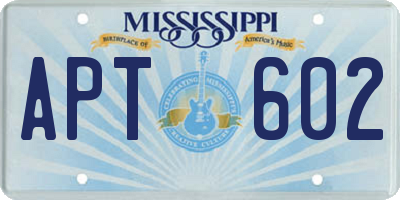 MS license plate APT602