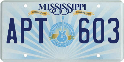 MS license plate APT603