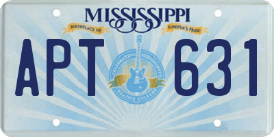 MS license plate APT631