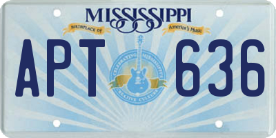 MS license plate APT636
