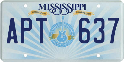 MS license plate APT637